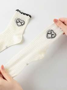 5双春夏新款薄款透气公主风女童袜，优雅黑白天鹅蕾丝女童袜，儿童网眼袜 - 彩色 - 查看 6