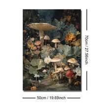 1 tấm tranh canvas in hình nấm, phong cách Dark Academia, Floral Cottagecore, có khung/không khung, thích hợp trang trí nhà hiện đại cho căn hộ, phòng khách, phòng ngủ. - A - Xem 8