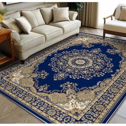 1pc High-End Designed Area Rug With Vintage Floral Pattern, Creating A Cozy Atmosphere For Your Home. Soft And Comfortable, Bringing You A Sense Of Happiness. Available In Multiple Sizes, Suitable For Decoration In Bedrooms, Living Rooms And Other Large Spaces. Decorative Carpet For Indoor And Outdoor Rooms.