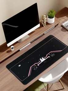 Large Cute Space Rabbit Mouse Pad, Non-Slip Waterproof Desk Mat, Office & Gaming Keyboard Pad, Healing Girly Style Extra Large Mouse Pad - View 1