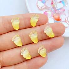 25/50 piezas Resina 8*12mm Colorido 3D Mini Pie Plano Atrás Rhinestone Atrás Rhinestone Scrapbook DIY Boda Aplicación Decoración Artesanía Joyería Accesorios Verano, Escuela - Multicolor - Ver 8