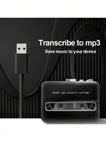 Máy nghe băng cassette cầm tay 1 chiếc, tích hợp loa, dùng nguồn USB và pin, kèm tai nghe, tương thích với máy tính xách tay/máy tính để bàn, chuyển đổi băng âm thanh kỹ thuật số sang MP3, lý tưởng cho giải trí, du lịch và thể thao. - Nhiều màu - Xem 3