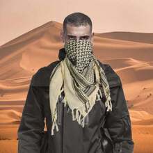 Military Shemagh - Bufanda táctica de algodón árabe Keffiyeh - Bufanda táctica para la cabeza y el cuello para hombres y mujeres,43372746 - Gris Claro - Ver 6
