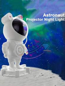 1 件太空人星空投影儀夜燈,usb 燈光投影儀,您可以播放音樂和北極光星空投影儀,給親朋好友送禮物,使用這款宇航員投影儀燈,將您的房間變成充滿星星的銀河! - 白色 - 查看 3