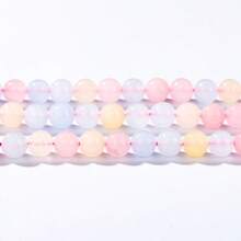 Đá tự nhiên Thạch anh hồng, tinh thể màu hồng, mắt mèo, Howlite, Ngọc bích, hạt tròn rời để làm trang sức, vòng tay DIY - Nhiều màu - Xem 21