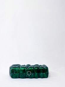 新款欧美不对称贝壳亚克力手拿包，时尚婚礼/派对手提包 - 綠色 - 查看 2