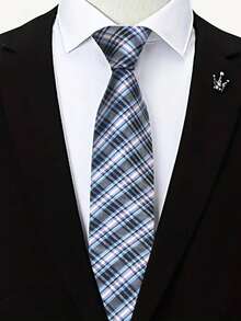 1条格子领带，适合休闲、街头、商务、派对、送礼、日常穿着 - 彩色 - 查看 16