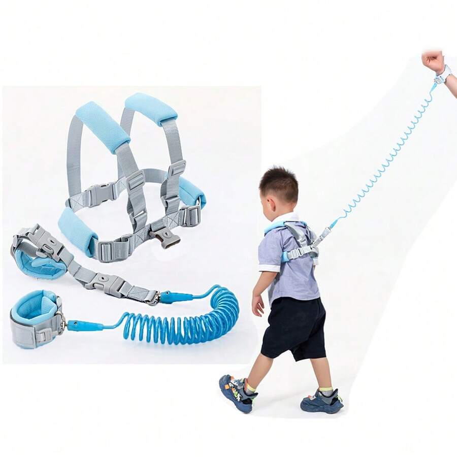 Banda anti-pérdida retráctil para niños de 1.5m con cable de resorte telescópico y cerradura de llave, banda anti-pérdida multifuncional para la muñeca