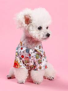PETCIRCLE 1pc Pet Clothes Spring/Summer New Thin Dog Shirt - Floral Shirt - Fairy Tale Kingdom - Multicolor - View 4