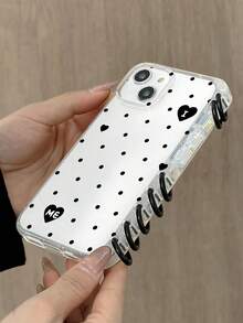 1pc Polka Dot Heart Notebook Phone Case, "I Love Me" Slogan Book Style Transparent TPU Shockproof Protective Cover, Cute Gift, Compatible With IPhone 11/12/13/14/15/16/16 Plus/17/17 Pro/17 Pro Max And Galaxy S24 Ultra/A25/A55 5G/S25 - Multicolor - View 4