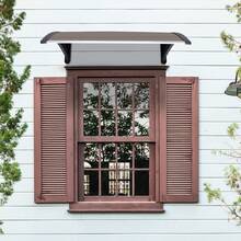 40*38in Household Application Door & Window Rain Cover Eaves Brown Board & Black Holder - Brown - View 9