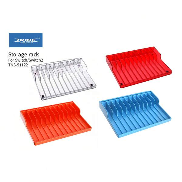 TNS-51122 多色二合一游戏卡收纳盒，可容纳 12 张包装游戏卡和 14 张散装游戏卡，配有 4 个防滑垫，兼容 2/Switch OLED
