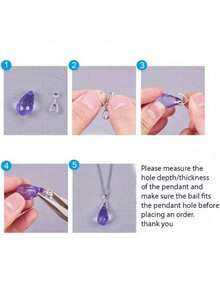 18K金10件套吊坠/5件套吊坠夹扣、搭扣和挂钩，用于制作您自己的项链首饰 - 彩色 - 查看 4