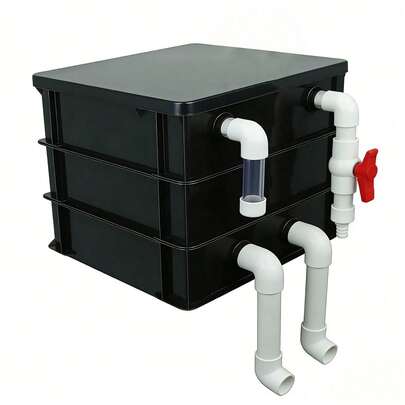 Turtle/Fish Tank Filter With Cover, Circulation Box Filter, Top Filter Water Circulation System, Fish Tank Filtration, Aeration & Bacterial Culture, Biochemical Filtration System, Fish Tank Circulation Filter