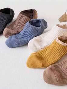 10 Pairs Women's Striped Candy Invisible Socks Fou - Multicolor - View 2