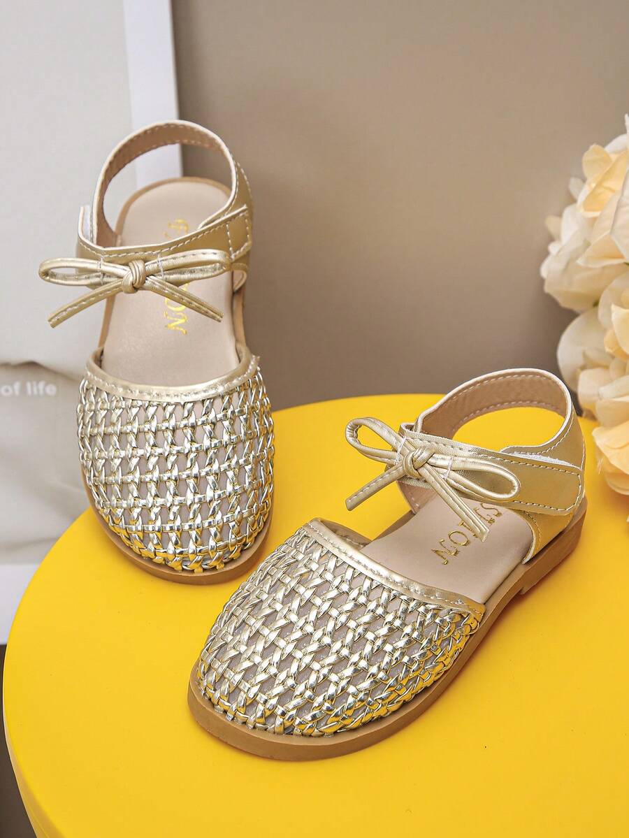 All-Season Essential | Unisex Kids Sandals | Hook And Loop Design For Easy Wear, Cloud-Like Comfort | Best Companion For School, Beach, Performance, Red Carpet, Daily Outings! - Gold - View 1