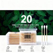 1pcS 100 Cotton Swabs, Bamboo Cotton Swabs, Cotton Swab Sticks, Ear Picks, Cosmetic Cotton Swabs, Double-Ended Cotton Swabs, Thin Spool Cotton Swabs, Spiral-Tipped Cotton Swabs, Cosmetic Cotton Swabs, Pointed Cotton Swabs, Spiral-Tipped Cotton Swabs, Makeup Remover Cotton Swabs, Acne Spotting Swabs. Double-Ended Soft Cotton Swabs, Suitable For Delicate Skin, Made Of 100% Pure Cotton, No Plastic, Suitable For Beauty And Daily Life. - A - 查看 1