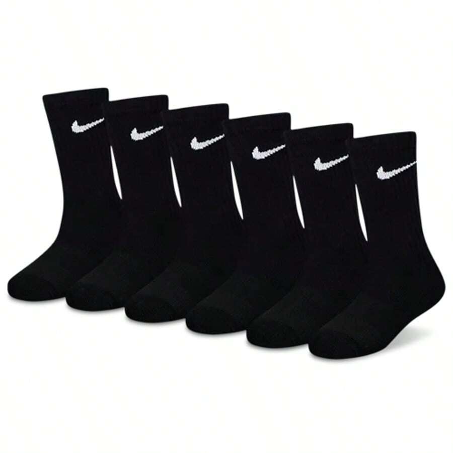 Nike Dri-FIT Performance Basic Crew Socks 6Pack Kids UNR019-023 - Black - View 1