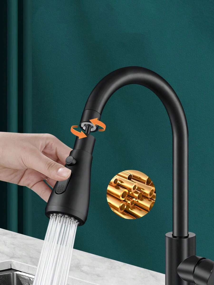 1pc 360° Rotatable Kitchen & Bathroom Universal Faucet Extension Sprayer, Sink Splash Proof Water Tap Adapter - Multicolor - View 1