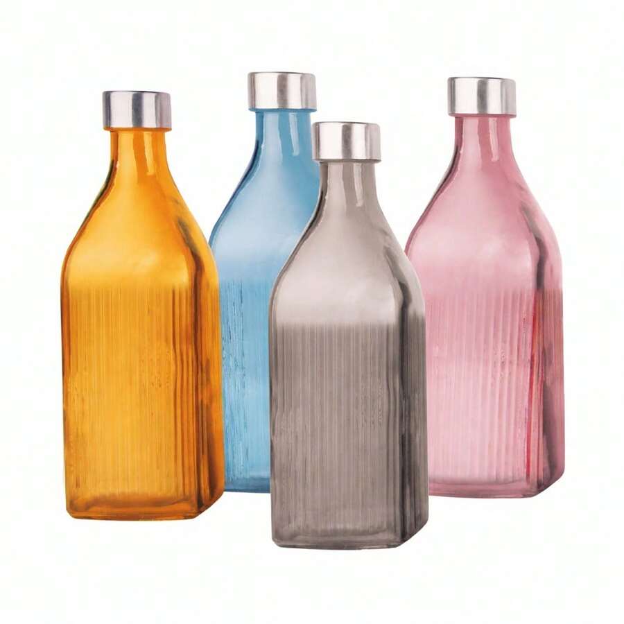 Garrafa De Vidro Scotch 1 Litro Color Unidade Filete Tuut - Visão 1