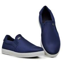 Tênis Sapatênis Slip On Casual Dia a Dia inimalista Sapato Versátil Leve Confortável Pronta Entrega Fácil de Calçar - Azul Marinho - Visão 2