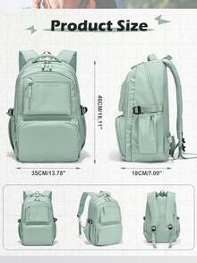 Lightweight Water-Resistant Nylon Backpack Large Capacity 15.6 Inch Laptop Bag Travel Backpack Business School Bag For Men Women Students - Multicolor - View 8