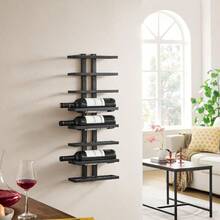 8-Tier Wall-Mount Wine Rack Hanging Bottle Organizer For Wine Display And Storage Black For Living Room Dining Room Bar - View 6