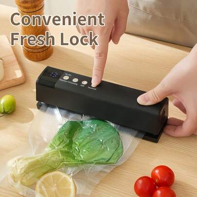 1pc Automatic Vacuum Sealer, USB Rechargeable, Portable Multi-Function Wireless Vacuum Packaging Machine, Suitable For Long-Term Food Preservation, Compact Design, Applicable For Kitchen And Outdoor Picnic, Vacuum Sealer, Commercial Vacuum Sealer, Food Vacuum Sealer