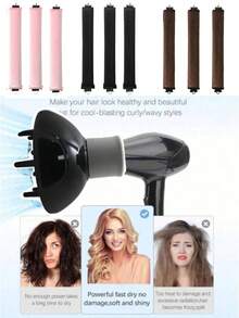 3 piezas Rizadores de cabello sin calor, herramientas de rizado de cabello convenientes, herramientas de diseño de peinado para dormir, rizadores de cabello de espuma para mujeres - Multicolor - Ver 9