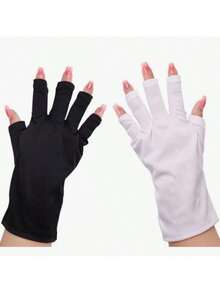 1 双 UV 防护凝胶美甲手套，粉色露指手套，美甲师、DIY 美甲爱好者和美甲沙龙的理想之选（情人节、母亲节礼物），美甲用品，美甲工具，美甲工具，返校季，美甲贴纸 - 彩色 - 查看 11