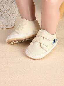 1双幼儿男童卡通刺绣大象休闲运动鞋，适合春夏穿着 - 杏色 - 查看 4