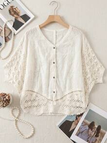 Lightweight Bohemian Style Beach Vacation Casual Shirt For Summer - Apricot - View 3