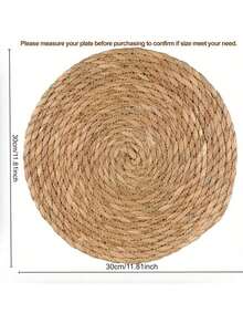 1/4/6pcs Woven Placemats, 12-Inch Round Rattan Placemats, Handmade Natural Woven Placemats, Heat Insulation Mats For Tea Cups, Non-Slip Kitchen Japanese Style Mats, Round Woven American Style Tea Tray Coasters For Tea Sets, Farmhouse Style Woven Placemats, Country Willow Woven Placemats, Perfect For Bohemian Style Dining | Ideal For Restaurants, Parties, Weddings, Home Decor, Christmas Decorations - View 11