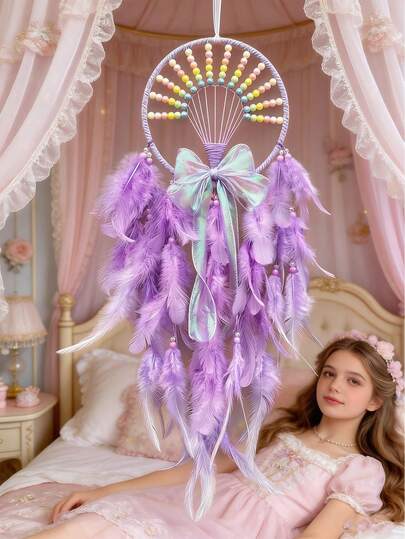 Handmade Crystal Butterfly Dream Catcher Wind Chime Decor, Elegant Creative Birthday Gift, Living Room/Bedroom Wall Hanging Pendant, Holiday Party Favor, Home Decor, Boho Style Wall Decoration For Bedroom/Living Room