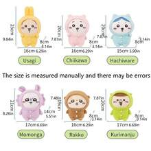 Miniso Chiikawa Pajama Series Standing Posture Plush Toy Chiikawa Usagi Hachiware Rakko Kurimanju Soft Stuffed Doll Cartoon Anime Sofa Pillow Cushion Ornaments Christmas Festival Gift - 彩色 - 查看 9