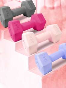 实心塑料涂层防滑耐用哑铃，适合男女老少、青少年和上班族进行室内外锻炼，例如俯卧撑、深蹲、瑜伽、抬腿、臀桥（配有哑铃踝带和腰带）。迷你哑铃健身装饰品，轻巧便携，适合卧室使用。 - 彩色 - 查看 2