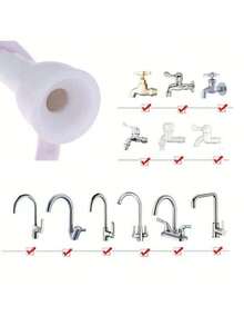 1 vòi xịt cầm tay bằng nhựa hình tròn, đa chức năng, bao gồm bộ chuyển đổi vòi dễ lắp đặt, cắm là dùng ngay, không cần nguồn điện, thích hợp cho gia đình và du lịch, dùng để gội đầu và tắm cho thú cưng. - Đầu vòi sen cầm tay - Xem 6