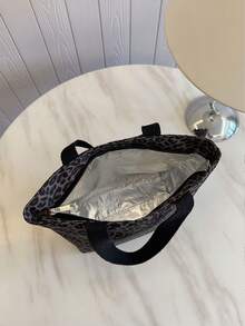 便携式保温午餐包、午餐盒、便当包、晚餐保温包、加厚可爱水果午餐包（学生适用）、豹纹午餐包 - 彩色 - 查看 9