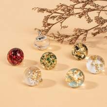 10/24 Pcs 10x12mm Glossy Bright-Color Foil Button Beads, DIY Craft Clothing Decoration Buttons, Suitable For Chinese Cheongsam, Hanfu, Sweaters, Cardigans, Shirts Sewing Accessories - Gold Foil Buttons - View 4