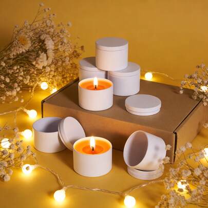 49pcs White Blank Candle Making Kit, 8pcs Blank Candle Jars With Wicks And Stickers, Eid Mubarak, Birthday, Easter Gifts, Candle Holders And Jewelry Box, Boho Style Bedroom Decor