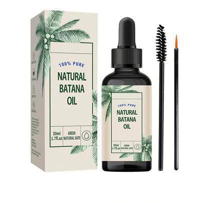 50毫升巴塔纳油，适用于头发和皮肤护理，减少毛躁和分叉，抚平并修复受损头发，滋润皮肤防止干燥。