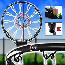Dripex Basketball Rim 18'' (45cm) Full Size Replacement Outdoor Wall Door Mounted With All Weather Net Solid Steel 18 Inch - Black - View 5