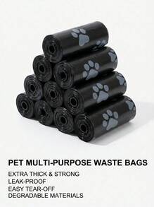 PETSIN 300 Pieces/20 Rolls Thick Dog Poop Bags, Pet Waste Bags Leak-Proof For Outdoor Walks With Dogs (Includes All Specifications Of 20/10/1 Capacity) - Black - View 5