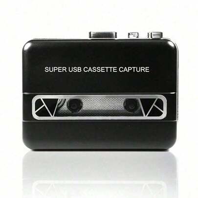Máy nghe băng cassette cầm tay 1 chiếc, tích hợp loa, dùng nguồn USB và pin, kèm tai nghe, tương thích với máy tính xách tay/máy tính để bàn, chuyển đổi băng âm thanh kỹ thuật số sang MP3, lý tưởng cho giải trí, du lịch và thể thao.