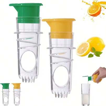1/2/3/4pcs Manual Citrus Juicer, Portable Lemon Squeezer With Spout And Lid, Suitable For Squeezing Lemons And Oranges, Easy To Operate, Ideal For Home Beverage Making, Outdoor Picnics, And Juice Lovers