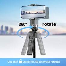 Trending 2-In-1 AI Auto Face Tracking Gimbal Selfie Stick, Extendable Bluetooth Remote Anti-Shake Stabiliser, 360° Rotation Quadripod Stand For IPhone & Android Vlog Live Stream - one-size - View 9