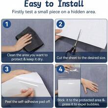 Anti-Cat Scratch Sofa Protector - Prevents Cats From Scratching Sofa, Soft Transparent Plastic Sofa Cover, Single-Sided Sticky Tape For Training, Easy To Install - 45*300cm - View 4