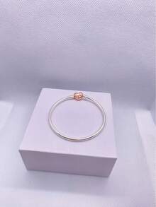 1pc Fashion Women Round Button DIY Pendant Snake Bone Bracelet, Suitable For Daily Matching, Perfect Holiday Gift For Women - Classic Heart Clasp Bracelet - View 37