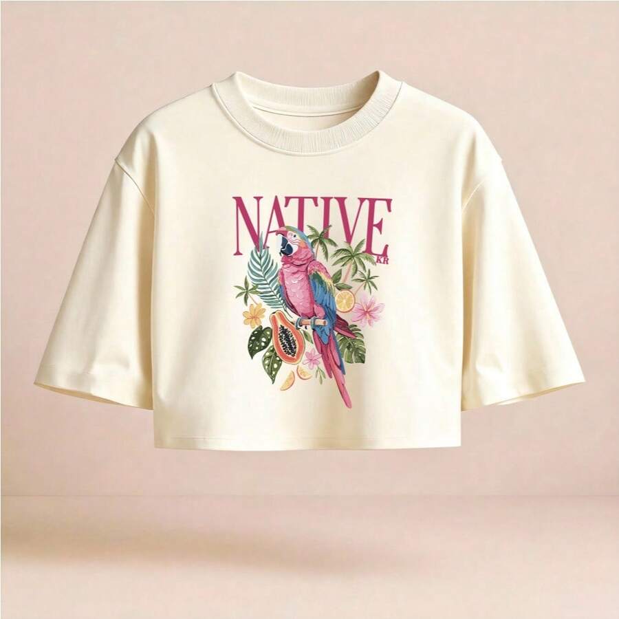Cropped Oversized Banana Top, Rio De Janeiro, Nature, Various Styles. - Cream - View 1