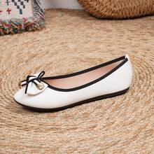 女士平底蝴蝶结套脚鞋，休闲/通勤/户外穿着，夏季 - 白色 - 查看 8